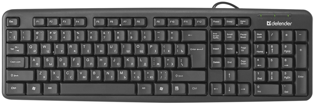 Клавиатура DEFENDER (45520) ELEMENT HB-520 PS/2 RU черный (5)