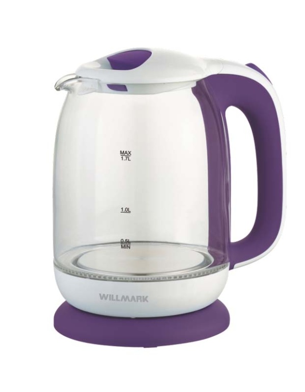 Чайник Willmark WEK-1704G бело-фиолетовый