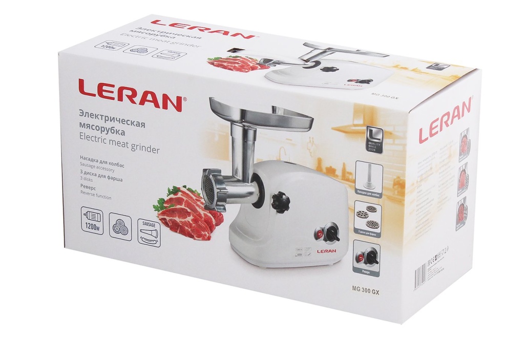 Мясорубка LERAN MG-300GX 3000Вт, реверс