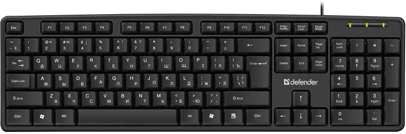 Клавиатура проводная Defender HB-520 Element классическая USB 1.5м черный