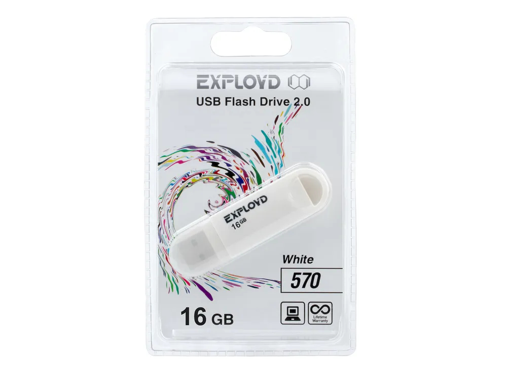 USB Drive 16Gb EXPLOYD 570 белый