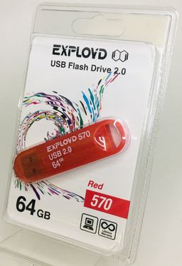 USB Drive 64Gb EXPLOYD 570 красный