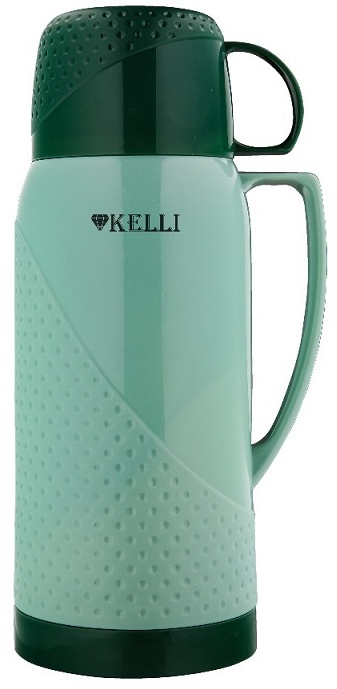 Термос Kelli KL-0969 темно-зеленый, 1.8л, стеклянная колба