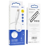 Кабель Borofone BX47 USB (m)-Lightning (m) 1.0м 2.4A силикон белый