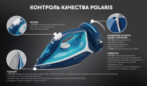 Утюг Polaris PIR 2444K синий/белый беспроводной