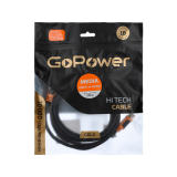 Кабель GoPower HDMI (m)-HDMI (m) 1.8м ПВХ ver.2.0 4K 60Hz черный Premium Zip-Lock c подвесом