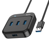 USB-Хаб HOCO HB31 4USB USB (m) USB2.0 0.2м черный